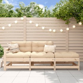 3-piece garden sofa set with solid wood cushions by vidaXL, Modular outdoor sofas - Ref: Foro24-825597, Price: 265,99 €, Disc...