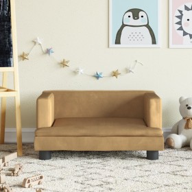 Brown velvet children's sofa 60x40x30 cm by vidaXL, Baby and Toddler Furniture - Ref: Foro24-3196322, Price: 56,18 €, Discoun...