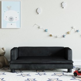 Black velvet children's sofa 80x45x30 cm by vidaXL, Baby and Toddler Furniture - Ref: Foro24-3196309, Price: 68,12 €, Discoun...