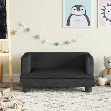 Sofá para niños de terciopelo negro 60x40x30 cm de vidaXL, Mobiliario para bebés y niños pequeños - Ref: Foro24-3196321, Prec...