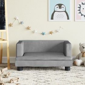 Sofá para niños de terciopelo gris claro 60x40x30 cm de vidaXL, Mobiliario para bebés y niños pequeños - Ref: Foro24-3196318,...