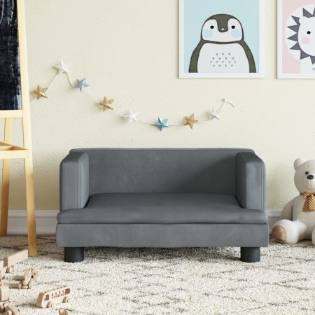 Sofá para niños de terciopelo gris oscuro 60x40x30 cm de vidaXL, Mobiliario para bebés y niños pequeños - Ref: Foro24-3196319...