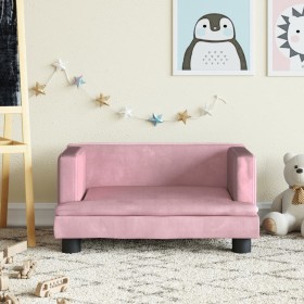 Pink velvet children's sofa 60x40x30 cm by vidaXL, Baby and Toddler Furniture - Ref: Foro24-3196320, Price: 58,59 €, Discount: %