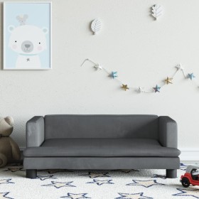 Sofá para niños de terciopelo gris oscuro 80x45x30 cm de vidaXL, Mobiliario para bebés y niños pequeños - Ref: Foro24-3196307...