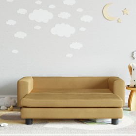 Kinder Sofa mit Fußstütze aus braunem Samt 100x50x30 cm von vidaXL, Baby- und Kleinkindmöbel - Ref: Foro24-3196412, Preis: 11...