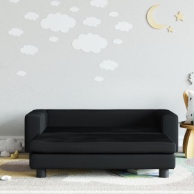 Kindersofa mit Fußstütze aus schwarzem Samt 100x50x30 cm von vidaXL, Baby- und Kleinkindmöbel - Ref: Foro24-3196411, Preis: 1...