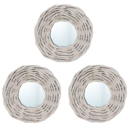 Mirrors 3 units white wicker 15 cm by vidaXL, Mirrors - Ref: Foro24-287635, Price: 22,29 €, Discount: %