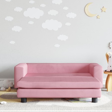 Children's sofa with pink velvet footrest 100x50x30 cm by vidaXL, Baby and Toddler Furniture - Ref: Foro24-3196410, Price: 11...