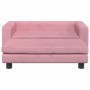 Children's sofa with pink velvet footrest 100x50x30 cm by vidaXL, Baby and Toddler Furniture - Ref: Foro24-3196410, Price: 11...