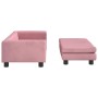 Children's sofa with pink velvet footrest 100x50x30 cm by vidaXL, Baby and Toddler Furniture - Ref: Foro24-3196410, Price: 11...