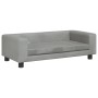 Kindersofa und Fußhocker aus hellgrauem Samt, 100 x 50 x 30 cm von vidaXL, Baby- und Kleinkindmöbel - Ref: Foro24-3196408, Pr...