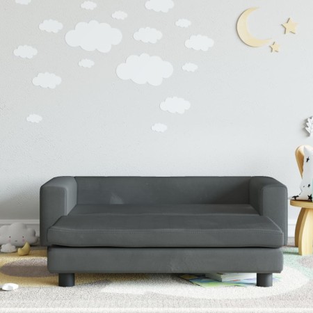 Children's sofa and footstool dark gray velvet 100x50x30cm by vidaXL, Baby and Toddler Furniture - Ref: Foro24-3196409, Price...