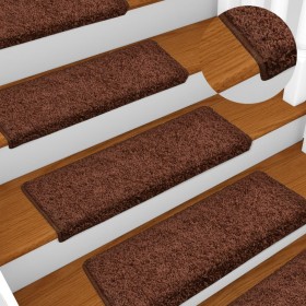 Stair treads 10 units brown 65x21x4 cm by vidaXL, Stair mats - Ref: Foro24-149821, Price: 54,97 €, Discount: %