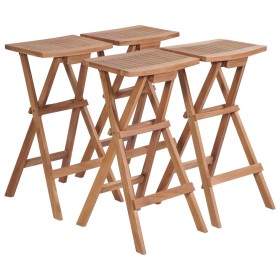 Folding kitchen stools 4 units solid teak wood by vidaXL, Garden chairs - Ref: Foro24-44728, Price: 279,99 €, Discount: %