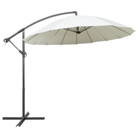 Sombrilla colgante con palo de aluminio blanco 3 m de vidaXL, Sombrillas - Ref: Foro24-47220, Precio: 141,99 €, Descuento: %