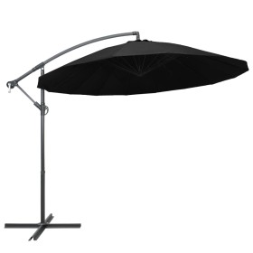 Sombrilla colgante con palo de aluminio negro 3 m de vidaXL, Sombrillas - Ref: Foro24-47226, Precio: 112,08 €, Descuento: %