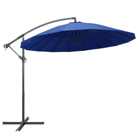 Sombrilla colgante con palo de aluminio azul 3 m de vidaXL, Sombrillas - Ref: Foro24-47227, Precio: 139,99 €, Descuento: %