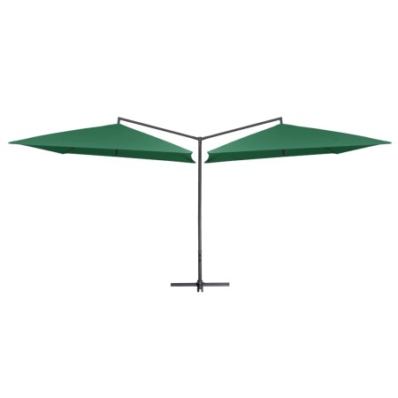 Double green steel pole garden umbrella 250x250 cm by vidaXL, Umbrellas - Ref: Foro24-47320, Price: 135,99 €, Discount: %