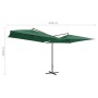 Double green steel pole garden umbrella 250x250 cm by vidaXL, Umbrellas - Ref: Foro24-47320, Price: 135,99 €, Discount: %