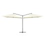 Double garden umbrella with white steel pole, sand color, 250x250 cm. by vidaXL, Umbrellas - Ref: Foro24-47321, Price: 128,61...