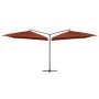 Terracotta steel double garden umbrella 250x250 cm by vidaXL, Umbrellas - Ref: Foro24-47325, Price: 135,62 €, Discount: %