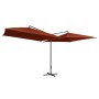 Terracotta steel double garden umbrella 250x250 cm by vidaXL, Umbrellas - Ref: Foro24-47325, Price: 135,62 €, Discount: %