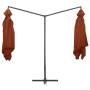 Terracotta steel double garden umbrella 250x250 cm by vidaXL, Umbrellas - Ref: Foro24-47325, Price: 135,62 €, Discount: %