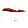 Terracotta steel double garden umbrella 250x250 cm by vidaXL, Umbrellas - Ref: Foro24-47325, Price: 135,62 €, Discount: %