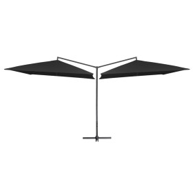 Double garden umbrella with black steel pole 250x250 cm by vidaXL, Umbrellas - Ref: Foro24-47326, Price: 127,73 €, Discount: %