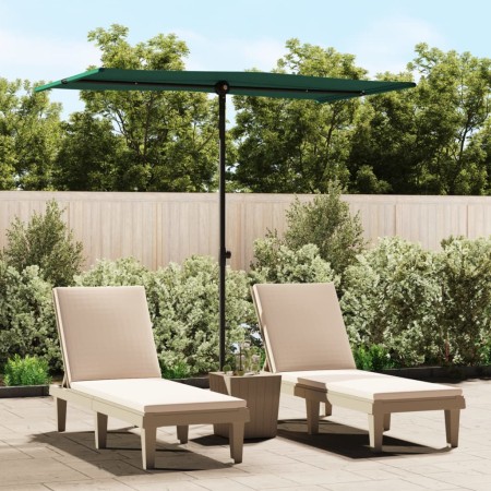 Garden umbrella with green aluminum pole 180x110 cm by vidaXL, Umbrellas - Ref: Foro24-47328, Price: 40,89 €, Discount: %