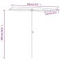 Garden umbrella with green aluminum pole 180x110 cm by vidaXL, Umbrellas - Ref: Foro24-47328, Price: 40,89 €, Discount: %