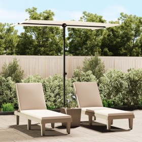 Garden umbrella with sand white aluminum pole 180x110cm by vidaXL, Umbrellas - Ref: Foro24-47329, Price: 40,99 €, Discount: %