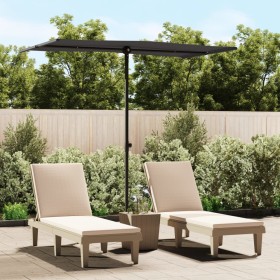 Garden umbrella with black aluminum pole 180x110 cm by vidaXL, Umbrellas - Ref: Foro24-47334, Price: 40,99 €, Discount: %