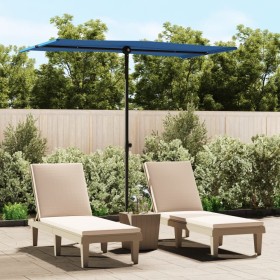 Garden umbrella with light blue aluminum pole 180x110cm by vidaXL, Umbrellas - Ref: Foro24-47335, Price: 40,99 €, Discount: %