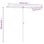 Garden umbrella with light blue aluminum pole 180x110cm by vidaXL, Umbrellas - Ref: Foro24-47335, Price: 40,89 €, Discount: %