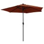 Parasol with LED lights and terracotta aluminum pole 270 cm by vidaXL, Umbrellas - Ref: Foro24-47357, Price: 79,99 €, Discoun...