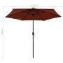 Parasol with LED lights and terracotta aluminum pole 270 cm by vidaXL, Umbrellas - Ref: Foro24-47357, Price: 79,99 €, Discoun...