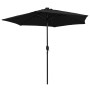 Umbrella with LED lights and black aluminum pole 270 cm by vidaXL, Umbrellas - Ref: Foro24-47358, Price: 81,30 €, Discount: %