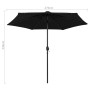 Umbrella with LED lights and black aluminum pole 270 cm by vidaXL, Umbrellas - Ref: Foro24-47358, Price: 81,30 €, Discount: %