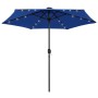 Regenschirm mit LED-Lichtern und azurblauer Aluminiumstange 270 cm von vidaXL, Sonnenschirme - Ref: Foro24-47359, Preis: 79,9...