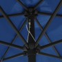 Umbrella with LED lights and azure blue aluminum pole 270 cm by vidaXL, Umbrellas - Ref: Foro24-47359, Price: 79,53 €, Discou...