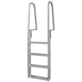 Escalera para piscina/muelle con 4 peldaños aluminio 167 cm de vidaXL, Escaleras y rampas de piscina - Ref: Foro24-91197, Pre...