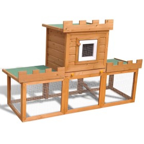 Large wooden rabbit hutch animal cage by vidaXL, Cages and habitats for small animals - Ref: Foro24-170173, Price: 117,99 €, ...