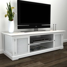 White wooden TV cabinet by vidaXL, TV Furniture - Ref: Foro24-241373, Price: 198,06 €, Discount: %