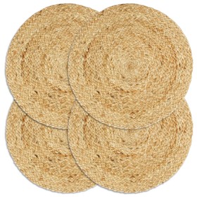 Round placemats 4 pcs smooth natural jute 38 cm by vidaXL, Placemats - Ref: Foro24-133834, Price: 18,99 €, Discount: %