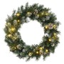 Corona de Navidad con luces LED PVC verde 45 cm de vidaXL, Luces de Navidad - Ref: Foro24-345171, Precio: 33,89 €, Descuento: %