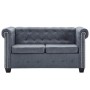 Chesterfield 2-seater sofa in gray artificial suede by vidaXL, Sofas - Ref: Foro24-247131, Price: 480,10 €, Discount: %