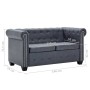 Chesterfield 2-Sitzer-Sofa aus grauem Kunstleder von vidaXL, Sofas - Ref: Foro24-247131, Preis: 480,99 €, Rabatt: %