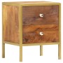 Mesita de noche de madera maciza de mango 40x35x50 cm de vidaXL, Mesitas de noche - Ref: Foro24-285856, Precio: 83,61 €, Desc...