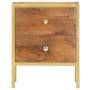 Mesita de noche de madera maciza de mango 40x35x50 cm de vidaXL, Mesitas de noche - Ref: Foro24-285856, Precio: 83,99 €, Desc...